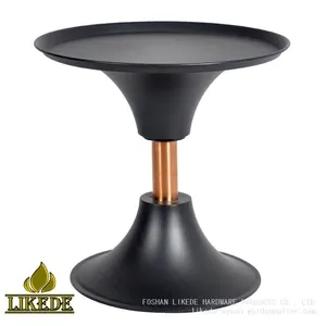 Modern Metal Black Cast Iron and Aluminium Alloy Coffee Tea Table Featuring Steel Legs thumbnail-1