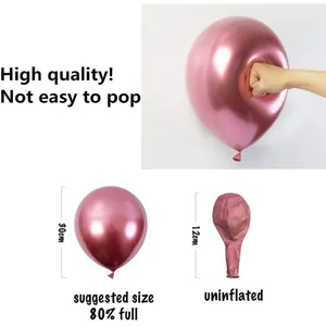 Inflatable Helium Latex Chrome Globos Pearl Metallic Color Ballon Giant 12