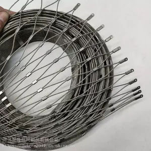 Ss 304 316 Stainless Steel Cable Wire Mesh Ferrule Rope Mesh for Zoo/Bird/Aviary Net Green Wall Stair Railing Safety Mesh Fence thumbnail-1