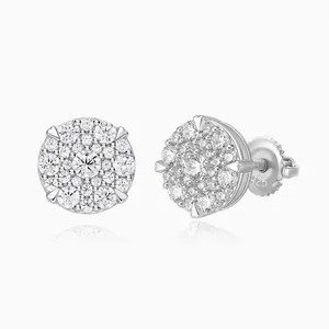 Shining Star Jewelry Fashion Earrings Wholesale Round Moissanite Men Earrings thumbnail-4