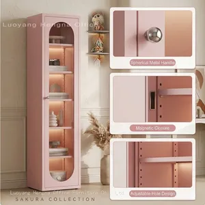 Tall White Glass Display Cabinet With Lock — Secure Locked Storage for Beauty Salons & Jewelry thumbnail-5