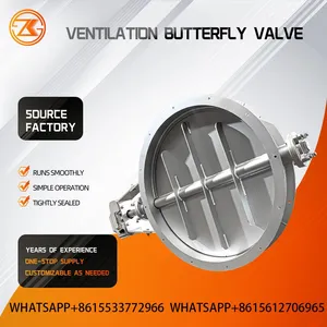 OEM Pneumatic Ventilation Butterfly Valve Carbon Steel For Dust Collector Flue Gas Air Duct Flow Control CE Certified thumbnail-1
