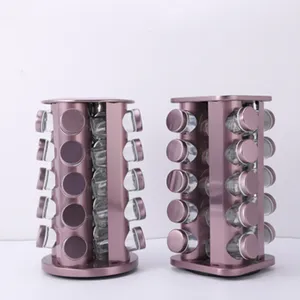 Rotating Glass Spice Jar Set With Stand thumbnail-5