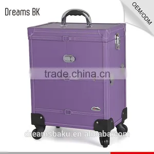 360 Degree Professional Rolling Wheels Trolley Makeup Case for Travel Cosmetic Display Case thumbnail-5