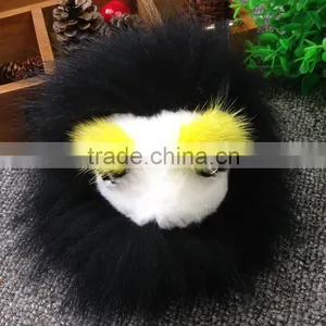 New Arrival Bag Phone Carkey Ornaments Monster Style Real Racoon Fur Leather Key Rings thumbnail-3