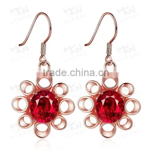 Christmas 18K Gold Plated Tourmaline Zircon Earrings Wholesale thumbnail-3