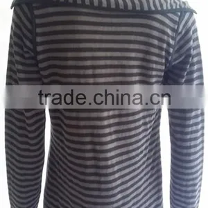 Lady Wool Knitting Wear Tailored Long Sleeve Stripe Cardigan thumbnail-3