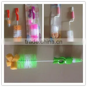 China Factory Wholesale Health 100% Sponge Nylon Baby Bottle Brush Set thumbnail-1