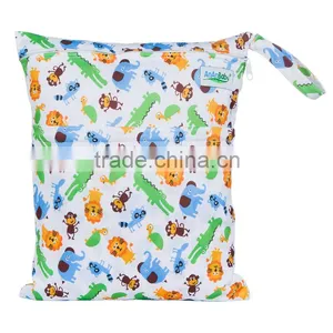 Cheap Wholesale One Zipper Diaper Bags Waterproof Small Pockets Wet Bags thumbnail-5