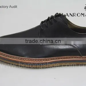 Black Fashion Lace up Leather Shoes for Men in Guangzhou Manufacturer thumbnail-2