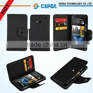 For HTC ONE M7 Moible Phone Wallet PU Leather Case Cover With Card Slots thumbnail-1