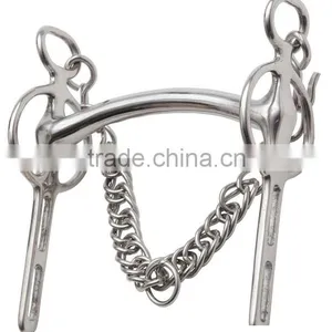 Fixed Cheek Mullen Mouth Liverpool Bit With Chain thumbnail-1