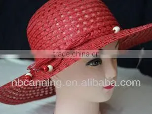 Red Ladies Summer Hat/crochet Straw Hat/big Brim Sun Hat Wholesale thumbnail-1