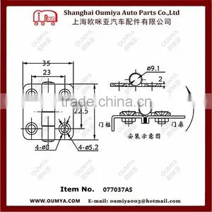 Stainless Steel Hinges for Trucks and Trailer 077037AS thumbnail-2