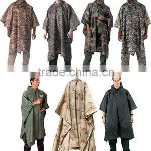 WATERPROOF US ARMY RIPSTOP FESTIVAL RAIN PONCHO thumbnail-1