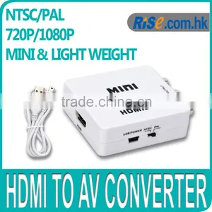 Mini 720p 1080p HD HDMI to RCA Composite Audio AV CVBS Adapter NTSC Video Converter thumbnail-1