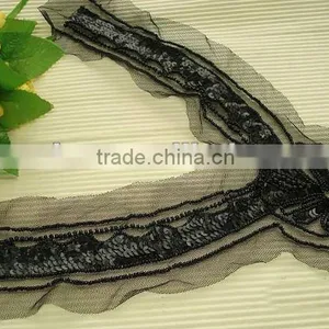 Handmade Beaded Appliques Design of Neck of Suit thumbnail-1