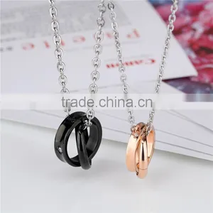 Rose Gold IP Plating Stainless Steel 316L Pendant With Ring thumbnail-2