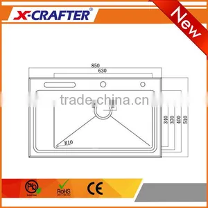 New Arrival Without Faucet Functional Single Bowl Rectangular Kitchen Sink thumbnail-2