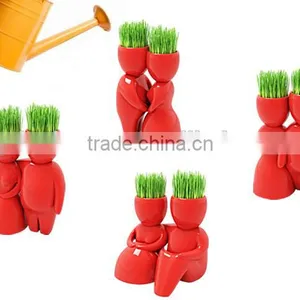 Boy Grass Head Ceramic Porcelain Planter ,Grass Head Ceramic Porcelain Planter ,Grass Head Ceramic Porcelain Planter thumbnail-5