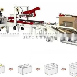 Full-Auto Carton Case Box Erecting&sealing&and Strapping Packing Machine for Corrugated Paper Carton 0086 18939708569 thumbnail-1