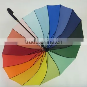 2013 Hot Selling 54" Arc 16 Panels 190T Pongee Multi-color Ladies Golf Umbrella thumbnail-1