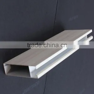 Impact Resistance Wood Grain Suspended Metal Strip Ceiling Aluminum U Groove Screen Ceiling Tiles thumbnail-5
