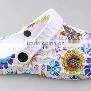 2016 JinJiang Factory New Design Water Transfer Printing EVA Clogs Women EVA Garden Shoes thumbnail-2
