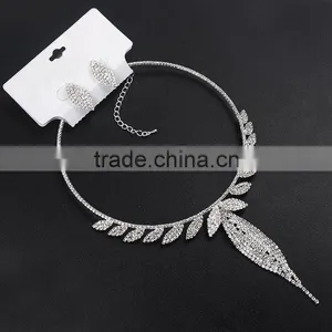 Wedding Jewelry Sets Dubai Bridal Indian Bridal Crystal Necklace Earring Jewelry Set For Bridal Dressing Supplier's Choice thumbnail-5