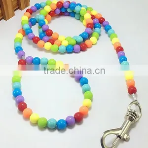 Luxury Pet Cat Dog Collar and Leash Set Colorful Beads Pearl Collar for Small Puppy thumbnail-2