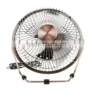 Vintage Retro 4/6 Inch 360 Degree Bronze Metal USB Cooling PC Laptop Desktop Portable Desk Mini Fan thumbnail-2
