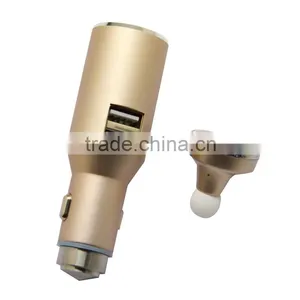 Metal USB Car Charger With Bluetooth Earphone, Phone Car Charger thumbnail-1