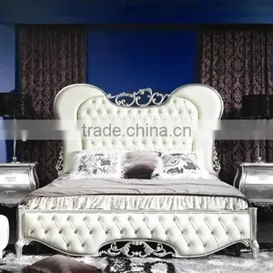 Luxury Royal France Style Antique Type Bedroom Furniture Set Bed Bedside Table Wardrobe Dressing Table Bench Royal Chair Commode thumbnail-1