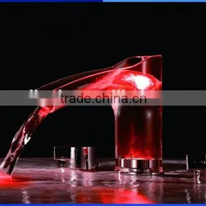 Lavatory Basin Faucet LED Brass Basin Mixer Wall Mounted Basin Tap thumbnail-6