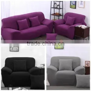 High Quality Cheapest Elastic Polyester Sofa Furniture Cover Sliver Gray003 thumbnail-1