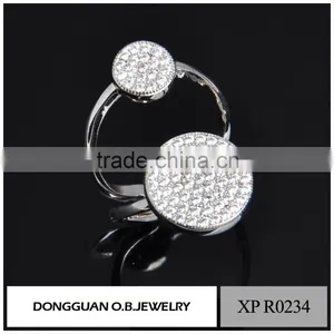 Popular 925 Sterling Silver Ring Wedding Adjustable Ring Plated White Gold thumbnail-5