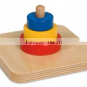 Montessori Materyalleri Educational Toy Three Discs on a Vertical Dowel thumbnail-1