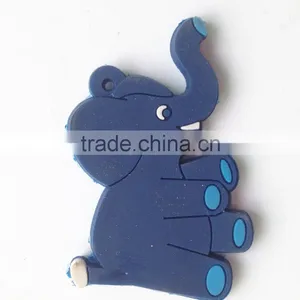 Elephant Shaped Cute Custom Soft Rubber Key Chain Wholesale PVC Key Ring thumbnail-1