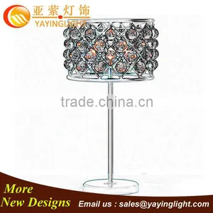 American Rural Retro Wrought Iron Crystal Table Lamp, the Living Room Cafe Table Lamp thumbnail-1