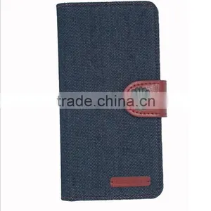 Denim Universal Flip Phone Case for Alcatel Flash 3 2 One Touch Pop Star 3 5 Fierce xl Pixi 3 (4.5) thumbnail-2