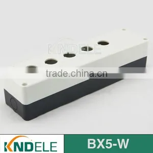Push Button Plastic Station Electrical Control Box Five Hole White and Black BX4-W thumbnail-1