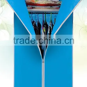 Portable Folding Plastic Wardrobe,Fabric Closet, Foldable Cloth Wardrobes (FH-CS0508) thumbnail-1