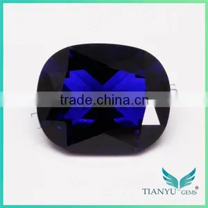 Artificial Gem Wholesale Loose Gemstones 35# Cushion Shape Deep Aquamarine Gemstone thumbnail-1