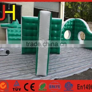 Cheap Green&White T-Shape Wall Inflatable Paintball Bunkers For Sale thumbnail-1