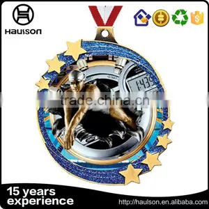New Fashion Wholesale Embossed Glittering Casting Photo Etched Iron Brass Zinc Alloy Gold Plated Swimming Sport Medal thumbnail-1