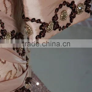 RSE689 Long Sleeves Bronze Indian Beaded Dresses For Muslim Mother Of The Bride thumbnail-4