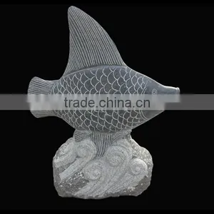 Hand Standing Carving Stone Fish thumbnail-1