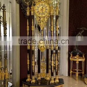 Latest Angel Decorated Floor Clock, Gold Gilt Bronze Mounted Floor Clock, White Marble Floor Clock thumbnail-6