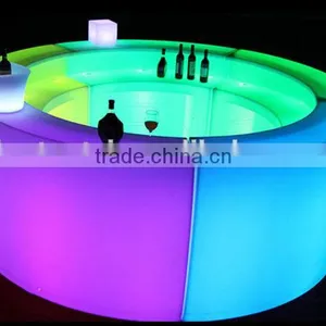 Illuminated Rechargeable Operated Color Change Led Round Bar Counter thumbnail-6