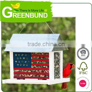 Patriotic USA American Flag Seed Wild Bird Feeder thumbnail-1